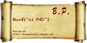 Buzási Pál névjegykártya